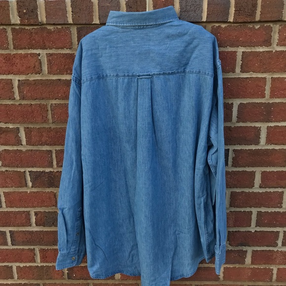 NWT Land’s End Blue Denim Button Down Shirt - Picture 3 of 6